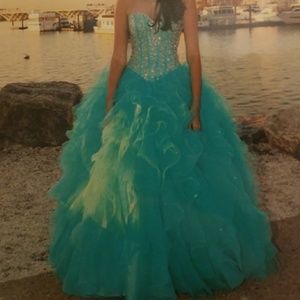 Light Blue/Teal Quinceanera Dress